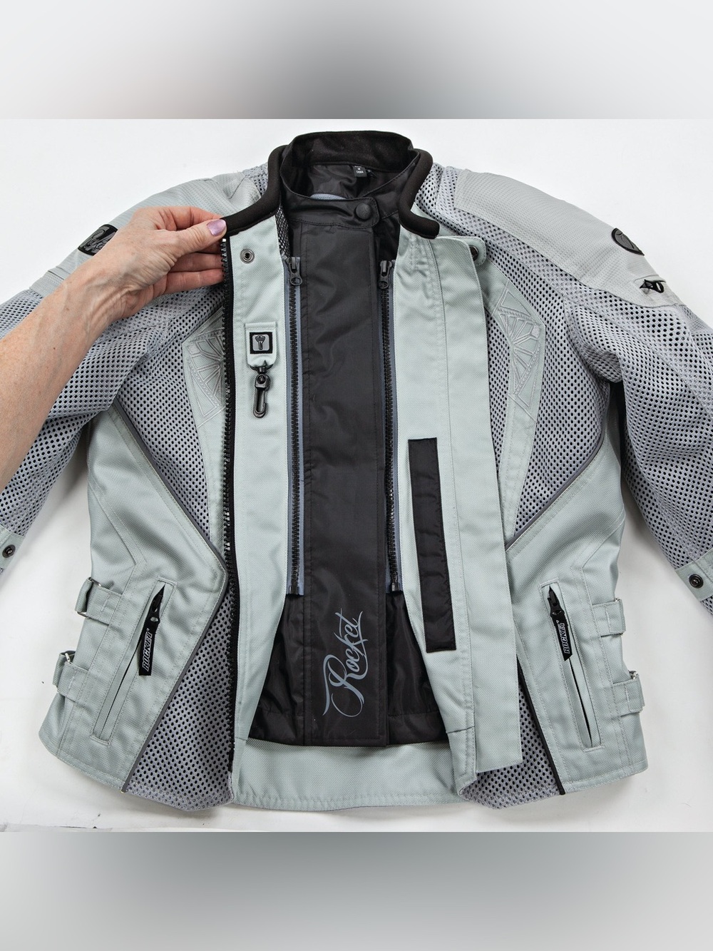 Joe Rocket Cleo Elite Women’s Mesh Motorcycle Jacket Silver Size S w/ Lin